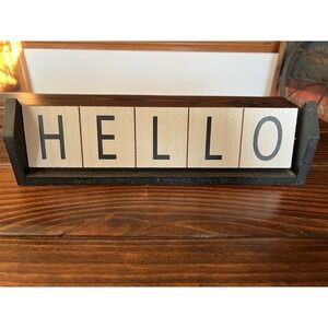 Hello‎ Welcome Interchangeable Flip Sign Table Top Decor Entryway Foyer